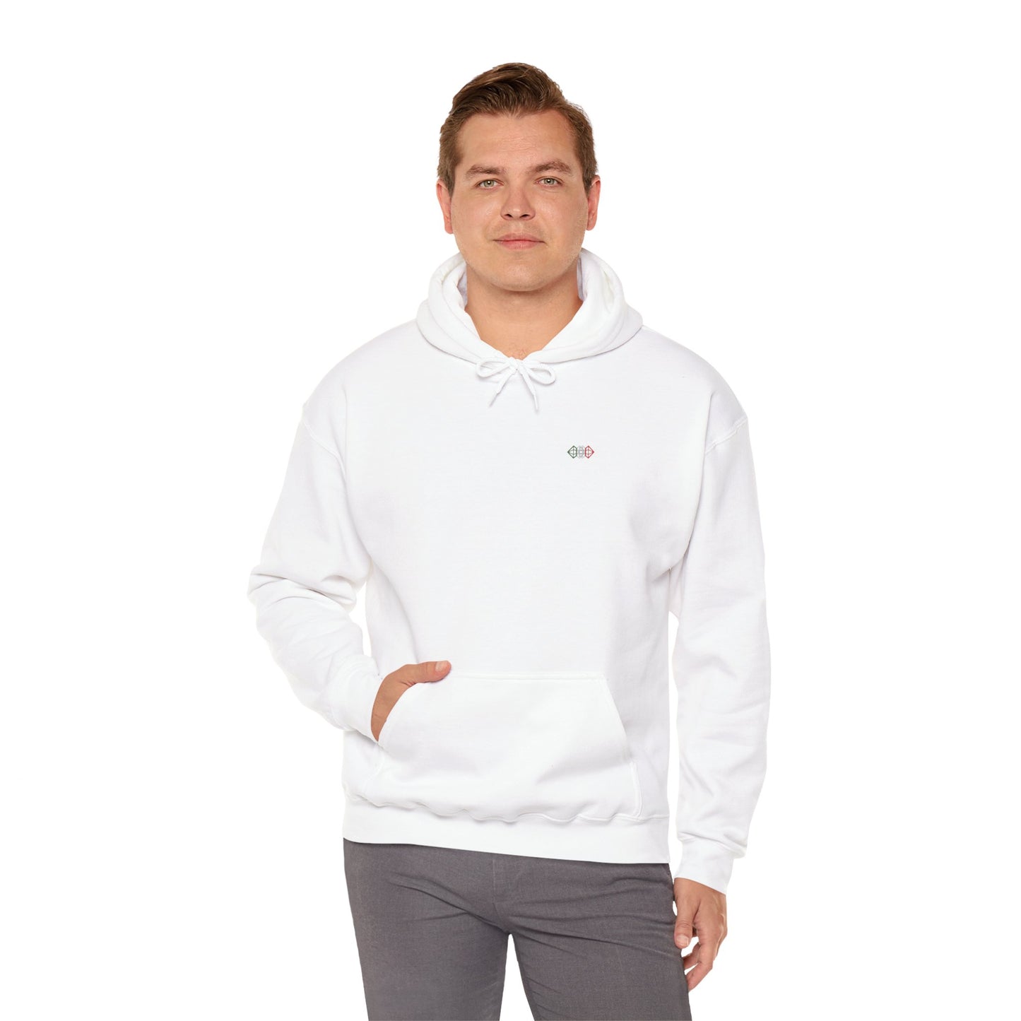 Small Diamond Hooded Sweatshirt White
